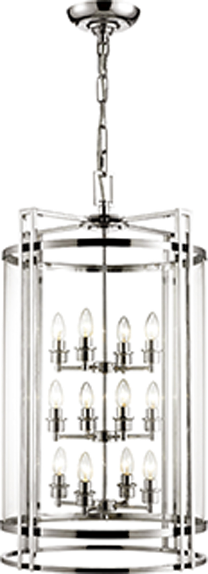 IL31085  Eaton Glass Pendant 12 Light (17.6kg) Polished Chrome